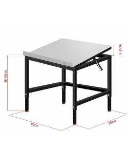 Pakavimo stalas su pakreipiamu stalviršiu 80x80cm RedSteel