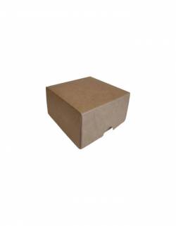 Two-part cardboard box, white and brown cardboard