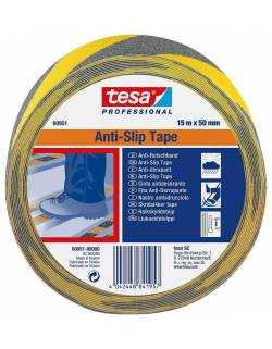 tesa 60951 50mmx15m Slydimą mažinanti juosta juoda/geltona