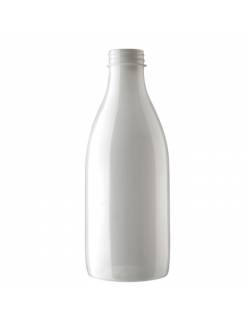High-quality round PET plastic bottle 1000 ml (white) with 38 mm screw