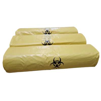 Yellow 60L bags for hazardous waste. Clear labeling and durable 40my L
