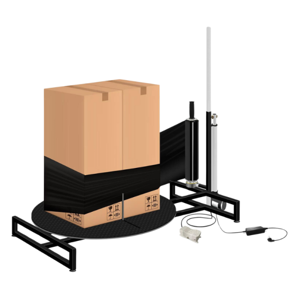 Žemo profilio dėžių vyniojimo (rotacinis) pakavimo stalas (pusiau automatinis) platforma 75kg- Effepack