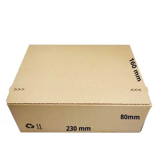 Kartoninė dėžė 230x160x80mm automatiniu dugnu bei lipnia juostele