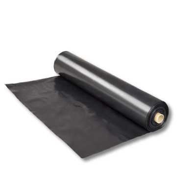 Polietileno plėvelė 6m x 100m x 120my pusrankovė, juoda