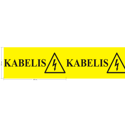 DĖMESIO KABELIS juosta 230mm x100 m /100my