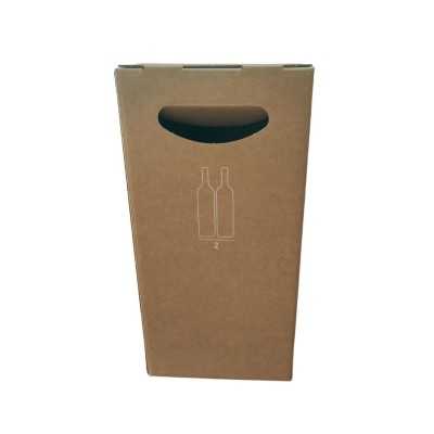 Išorinė dėžė vynui su langeliu ir deko spauda 178x89x360mm , Ruda