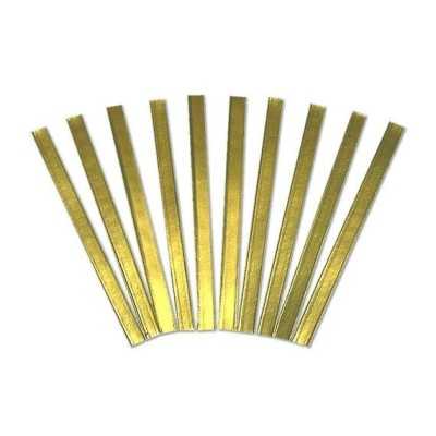 Vielinė Juostelė klipsas maišelių uždarymui 14 cm, aukso spalvos – 100