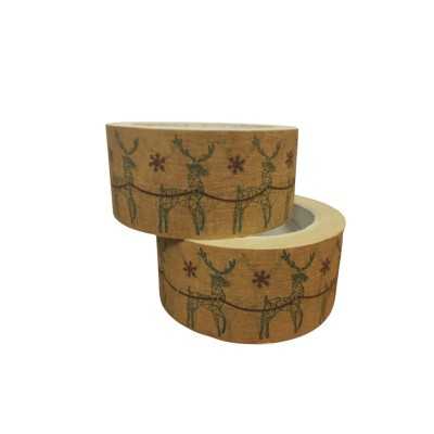 Christmas Kraft Tape 48mmx40m with "Deer" Print