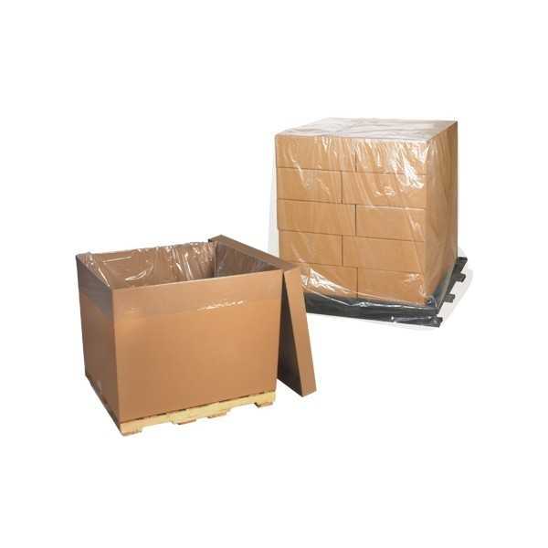 Maišai paletėms uždengti skaidrūs LDPE 50 my 135 + 2x 42,5 x 230 cm 1rul/ 25 vnt. Perimetras 440cm
