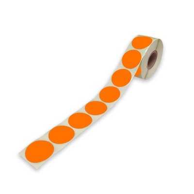 Etiketės lipnios elipsė - Oranžinės 63x40mm