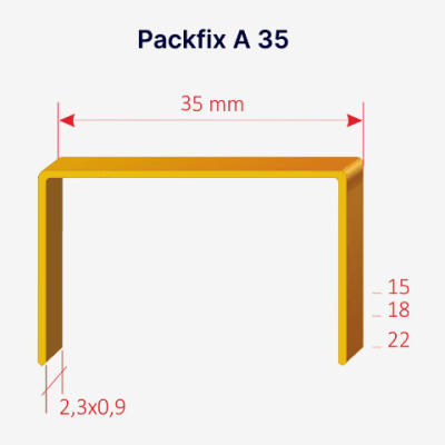 Kabės PACKFIX 35x15mm 6,7 tūkst/dėžėje