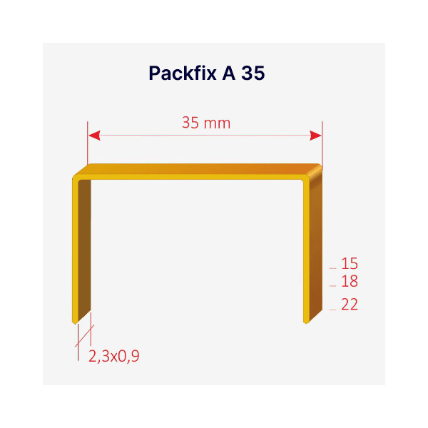Kabės PACKFIX 35x15mm 6,7 tūkst/dėžėje
