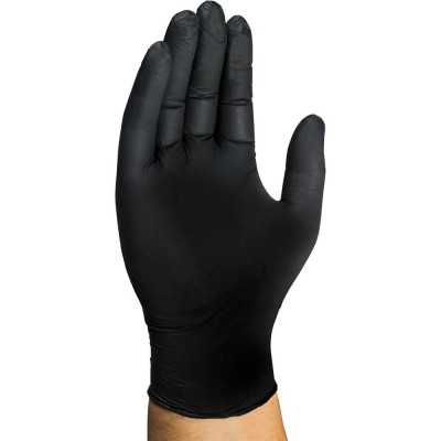 Disposable Nitrile Gloves, Powder-Free, Black, Size L (100 pcs./box)
