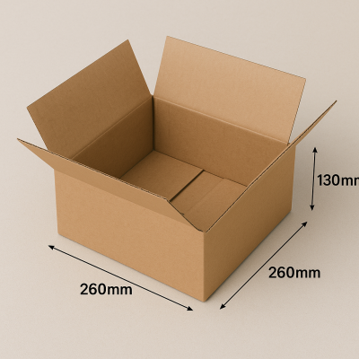 Cardboard box, 260x260x130 mm (M size)