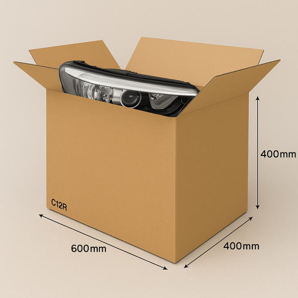 Kartoninė dėžutė auto žibintams 600x400x400mm F0201 3sl. Ruda C12R