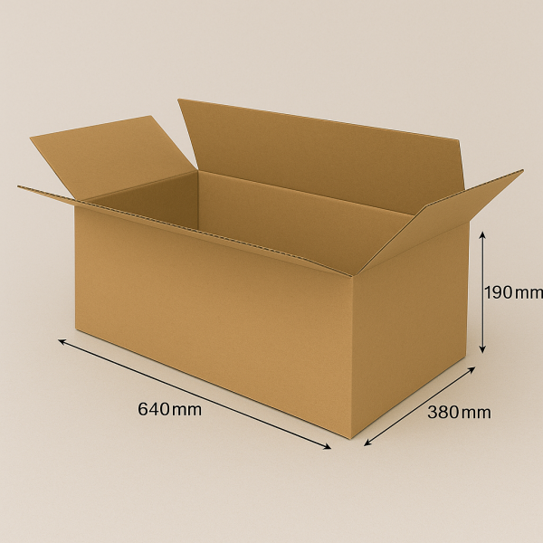 Cardboard Box 640x380x190mm, Fefco 0201, 5 Layers, BC20R