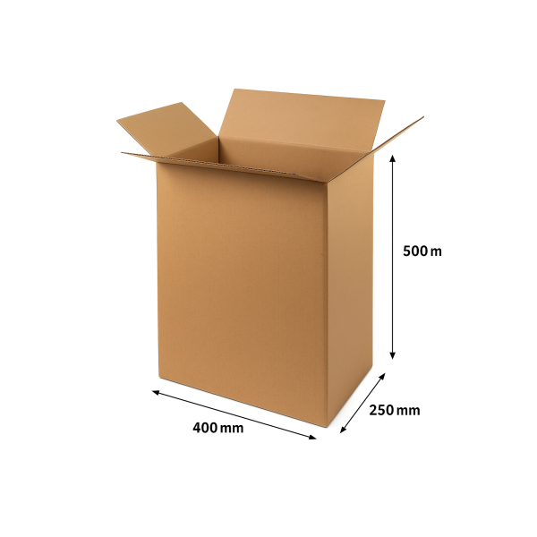 Rectangular cardboard box, 400x250x500 mm (XL size)