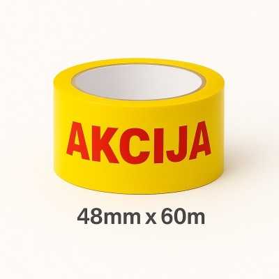 Adhesive Tape 48mm x 60m Yellow - AKCIJA | Ailena.lt