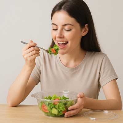 Salad Container with Hinged Lid – 750 ml, 240 pcs/box