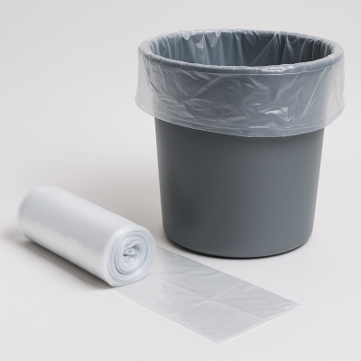Maišeliai skaidrūs šiukšlėms LDPE 60 ltr 55x70 cm 30 mk 25 vnt/rul