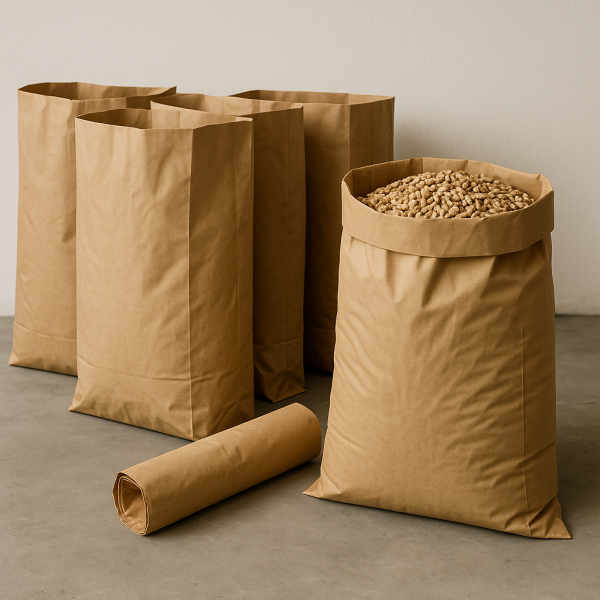 Popieriniai maišai 2 sl. 700x950+250 mm,70g/m2 / 120 ltr.