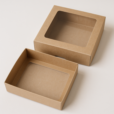 Cardboard box with PVC box, 2-part 210х210х60mm (S)
