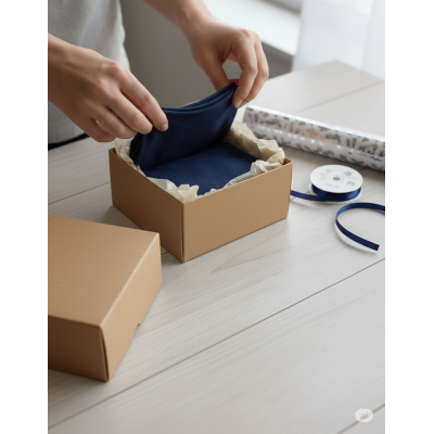 Two-part cardboard box, white and brown cardboard