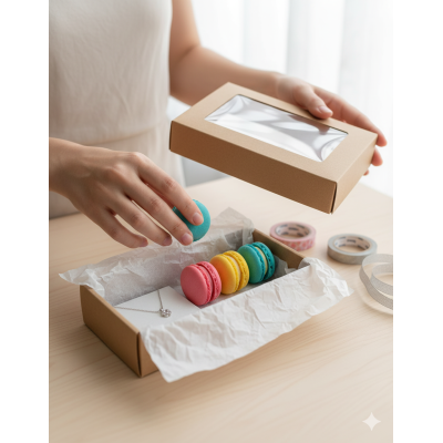 Cardboard box with PVC box, 2-part 200х90х30mm (XS)