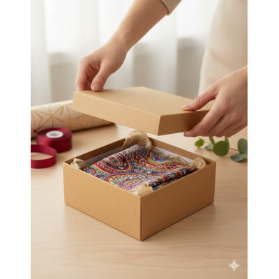 Two-part gift box with lid, 180x180x80 mm