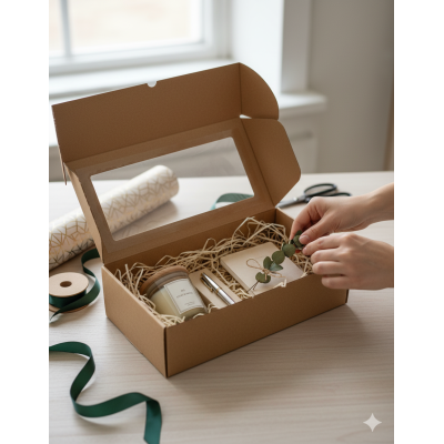 Two-part box with window, 320x165x93 mm