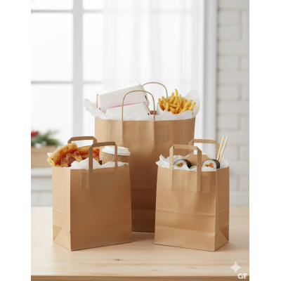 Craft paper shopping bag 180x80x220mm