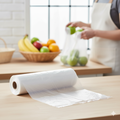 Maišeliai rulone 1000 vnt. 25x40cm , 8 mk