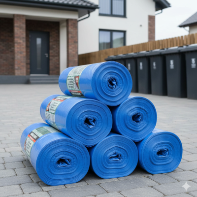 Trash Bags 410 Liters, Extra Strong, Double-Layer LDPE, 70my, 5 pcs/ro