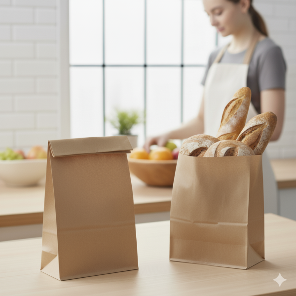 Paper Food Bags 180x60x340mm Brown – 100 pcs/pack