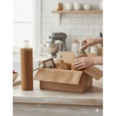 Honeycomb Kraft wrapping paper | Ailena.lt