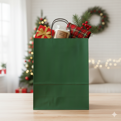 Colored Paper Bags 240x110x310 mm with Twisted Black Handles