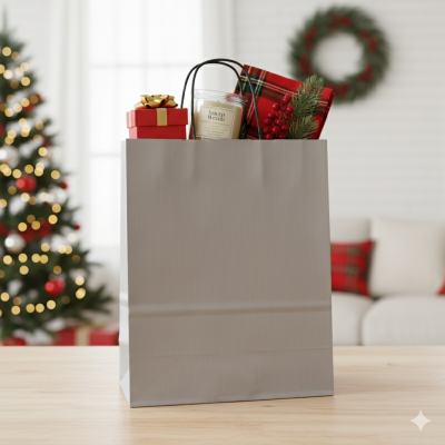 Colored Paper Bags 240x110x310 mm with Twisted Black Handles