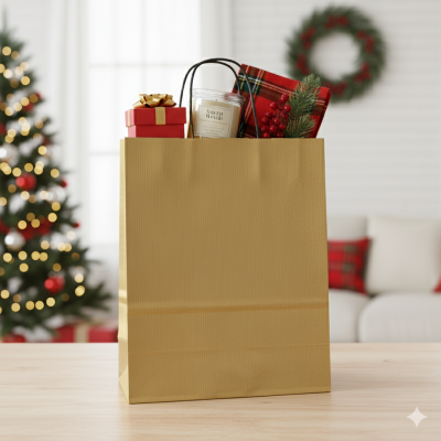 Colored Paper Bags 240x110x310 mm with Twisted Black Handles