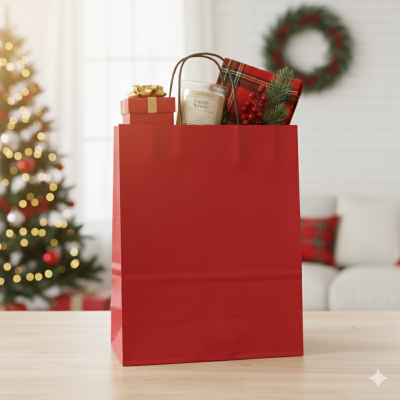 Colored Paper Bags 240x110x310 mm with Twisted Black Handles
