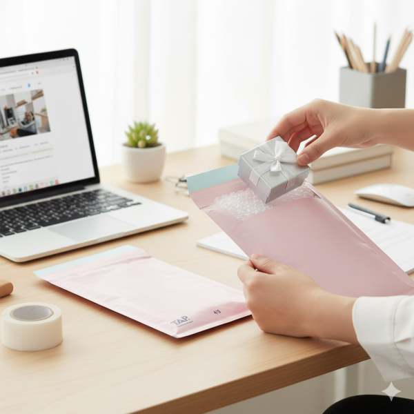 Self-Sealing Shipping Envelopes with Bubble Wrap Inside, 180 x 265mm, D/14, Pink
