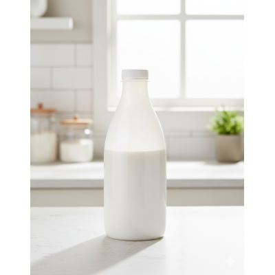 High-quality round PET plastic bottle 1000 ml (white) with 38 mm screw