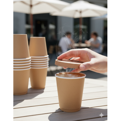 Disposable paper lid Ø90 mm Pack of 25 pcs.