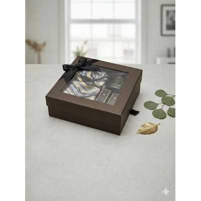 Dėžutė juoda 245 x245 x80 mm, su PET langeliu